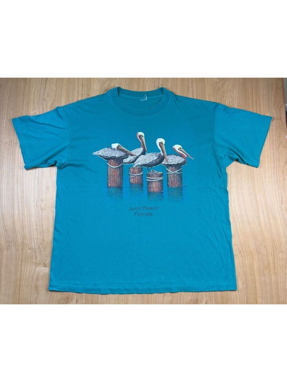 Vintage 80s Juno Beach Florida Tshirt Pelicans Tourist Souvenir Travel Birds